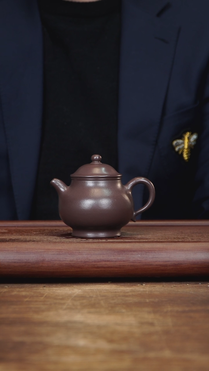 【闪购商品】紫砂茶壶180ml 潘壶 紫朱泥
