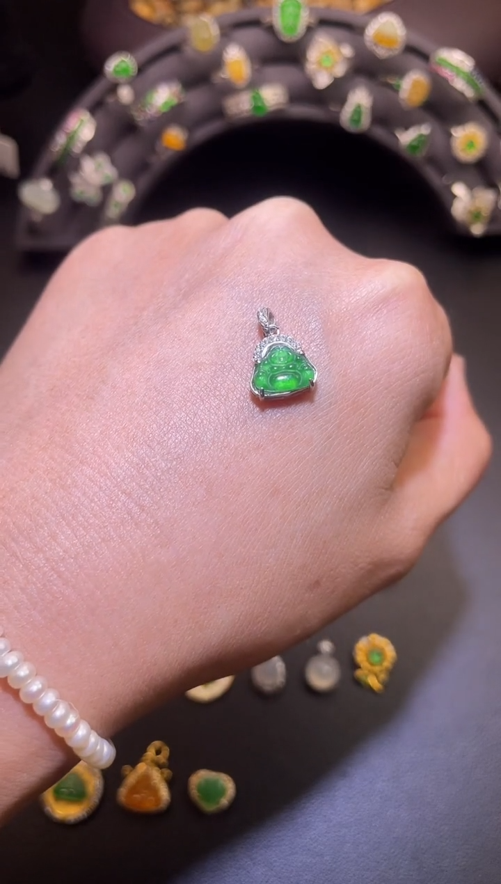 吊坠(不含链)银S925镶嵌翡翠1