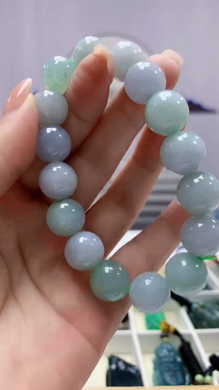 【闪购商品】定制翡翠未镶嵌5028ms-毛货108手串