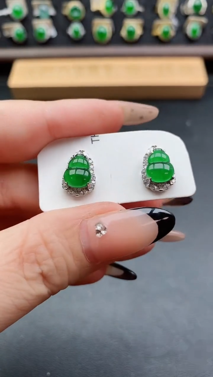 银S925镶嵌戒指翡翠1