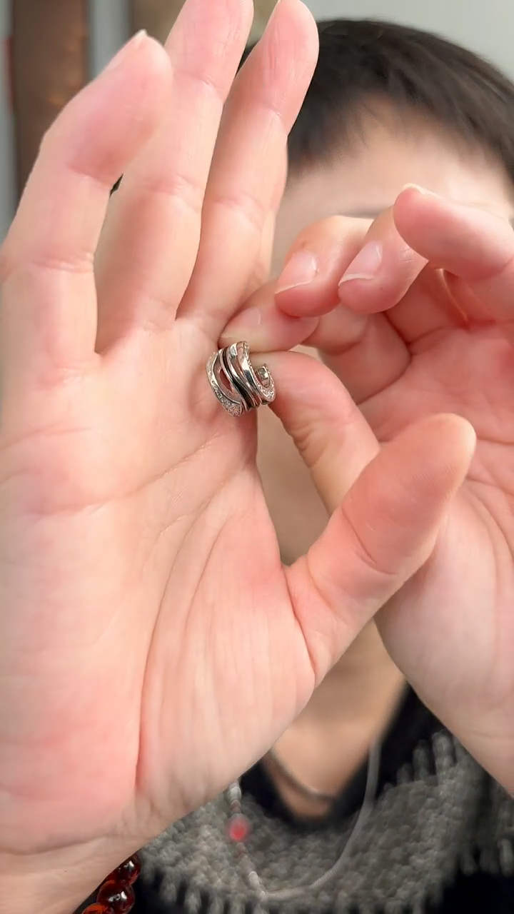 无925银纯银耳饰黑釉49