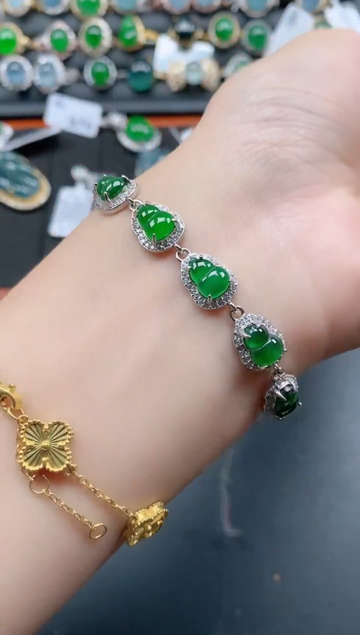 银S925镶嵌戒指翡翠111