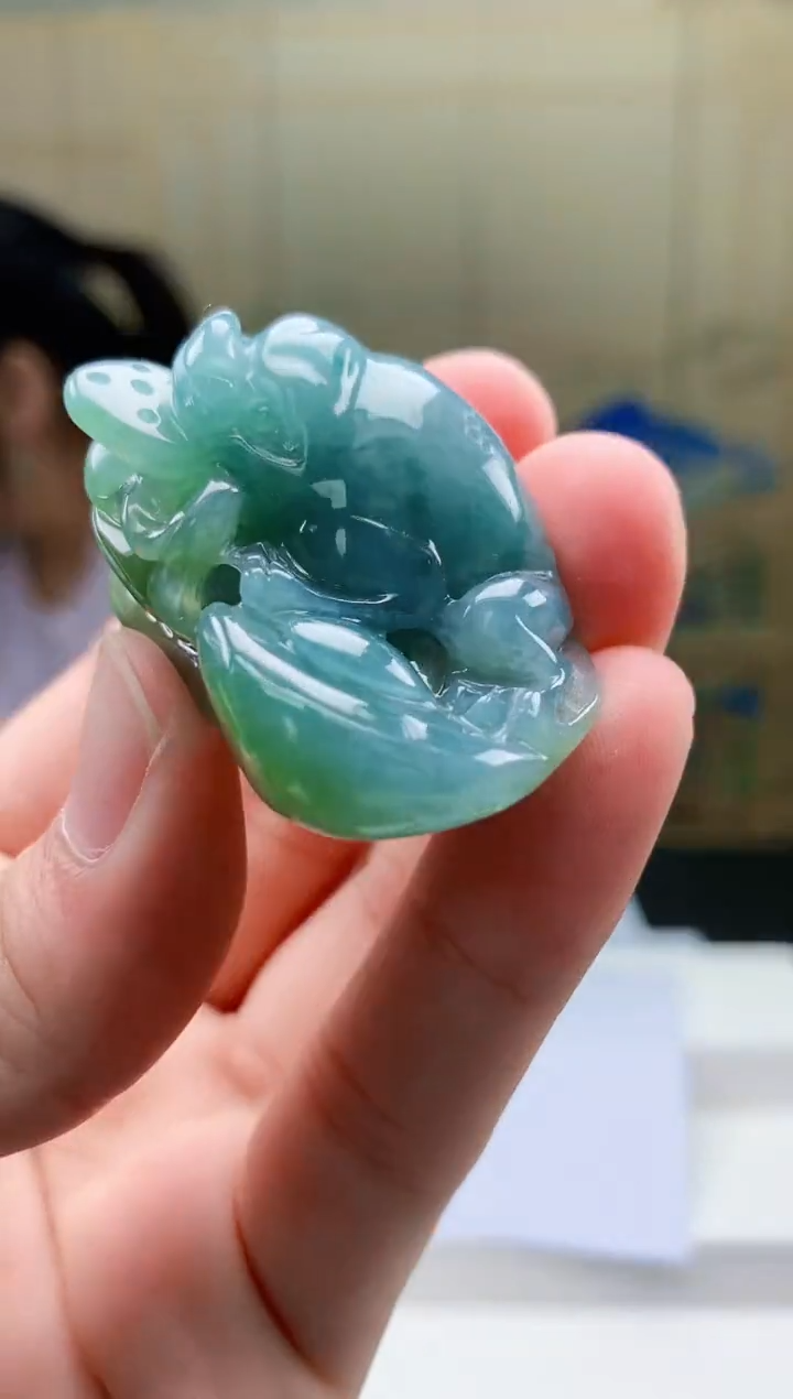 【闪购商品】定制翡翠未镶嵌4902bb-毛货挂件57