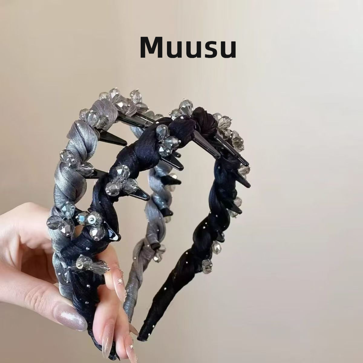 【Muusu】新款高级感网纱缠绕百搭氛围感气质发箍时尚百搭发饰