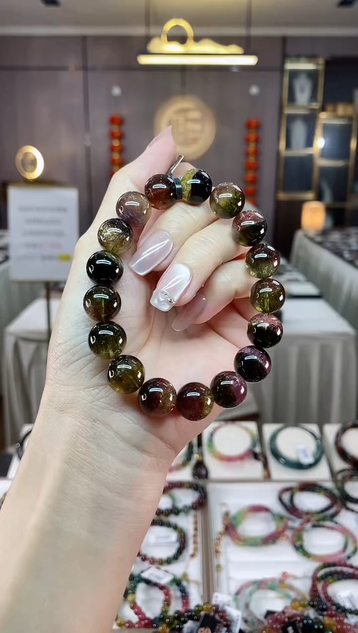 【闪购商品】碧玺西瓜单圈手串12mm+未镶嵌（多样性发一条）hon