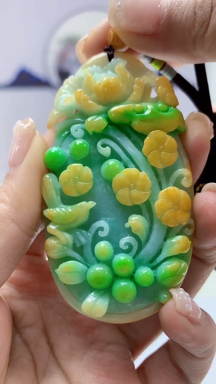 【闪购商品】定制翡翠未镶嵌4902ms-毛货6花鸟