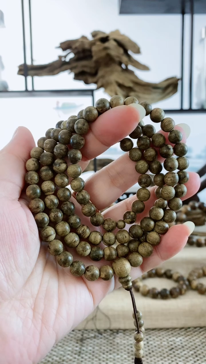 沉香手串文莱鹧鸪斑百年老料7.9X108MM多圈