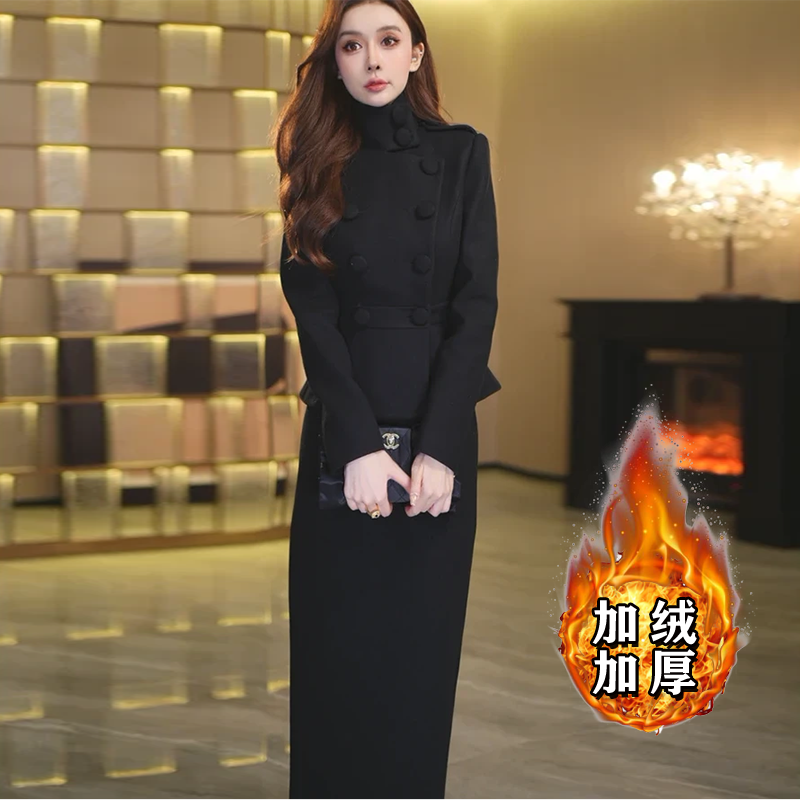 【加绒加厚】【两件套】气质时尚2025冬新款洋气修身显瘦百搭套装2755