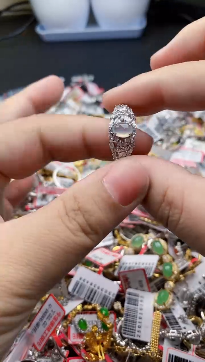 翡翠银S925镶嵌戒指66666----3