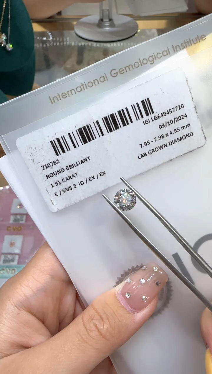 实验室培育钻石裸石未镶嵌@1.91 ct 先鉴赏，再定制！
