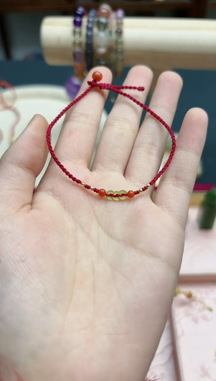 【闪购商品】18K金手链18k金三钱手绳*1 ZX