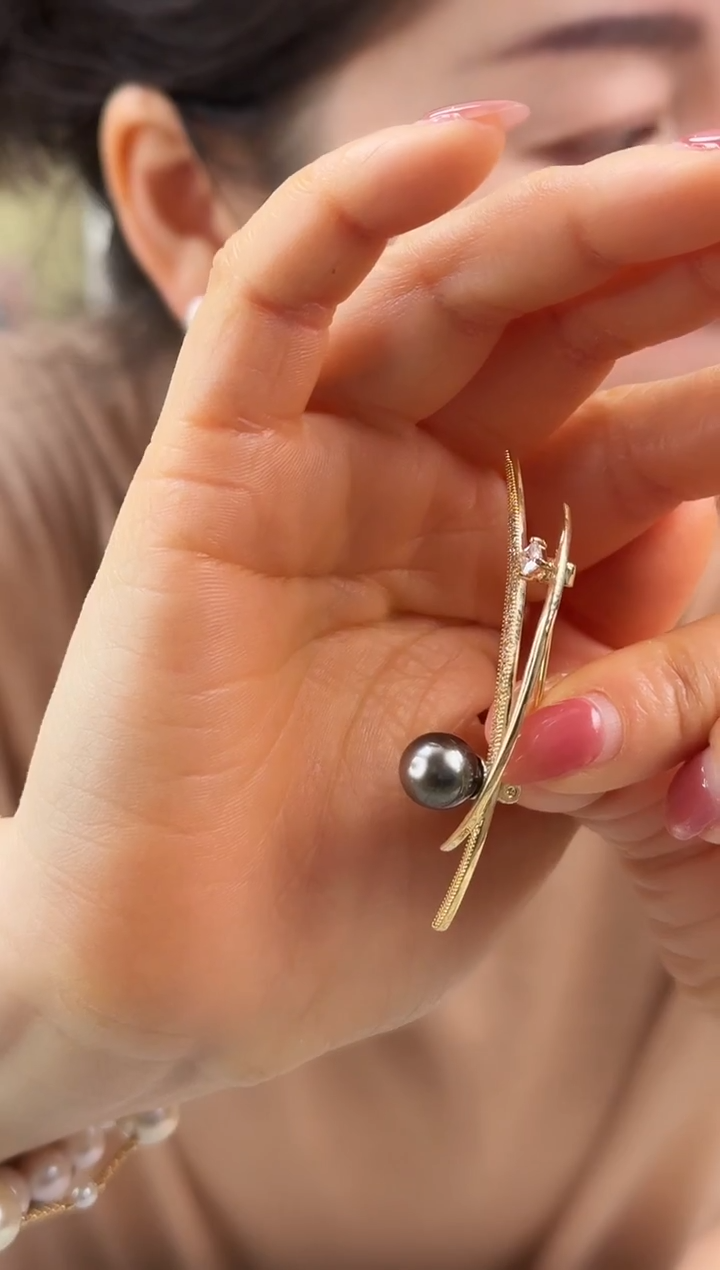 未镶嵌胸针海水珍珠大溪地胸针正圆几乎无暇