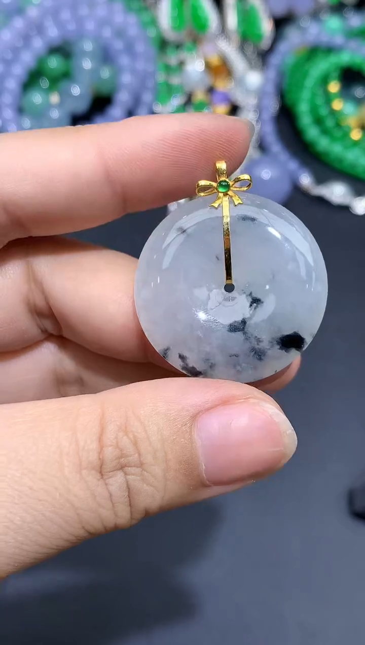 翡翠18K金镶嵌颈饰210-春日珠宝