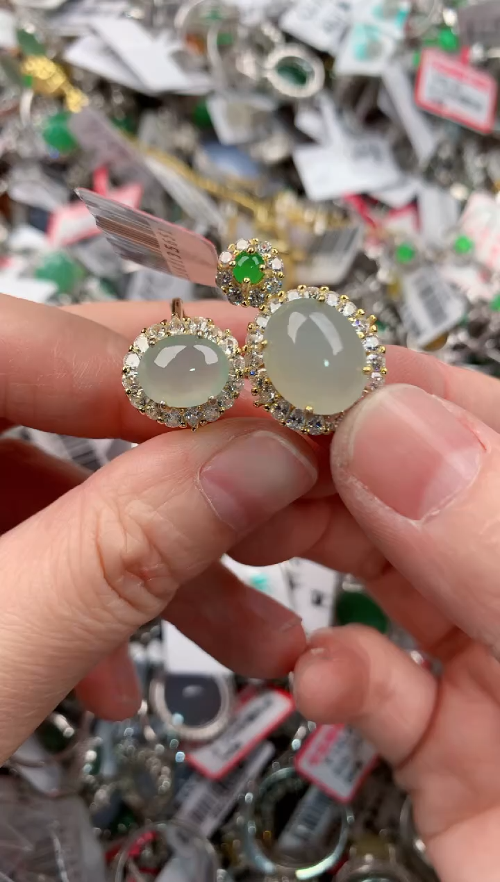 银S925镶嵌戒指翡翠777----3