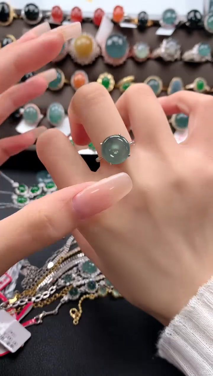 【闪购商品】翡翠戒指银S925镶嵌32432423