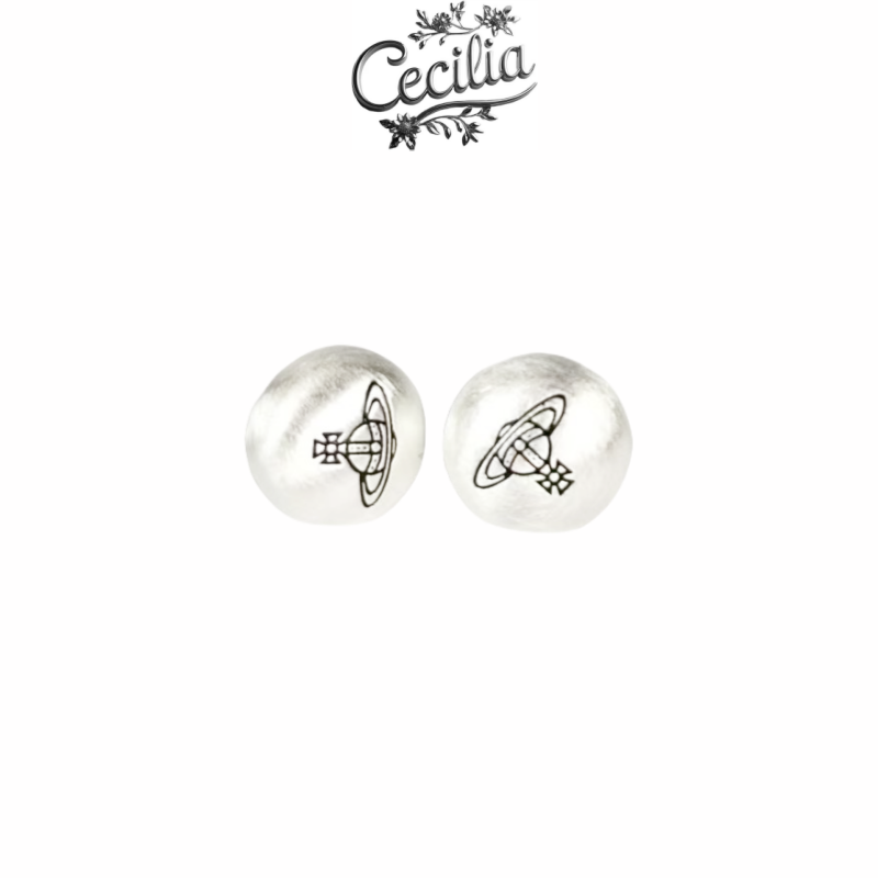 铜合金耳饰 Cecilia潮流星球独特星球银珠耳环时尚气质百搭L-E10