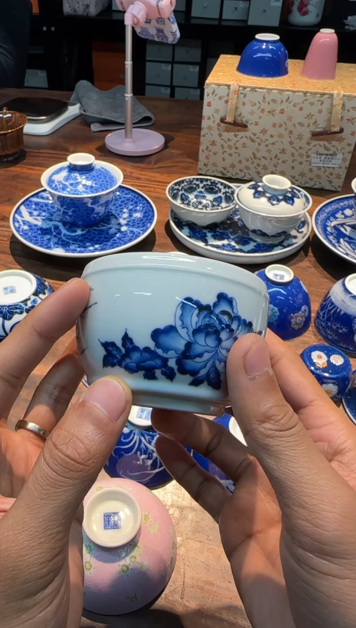 【闪购商品】天义华 仿明青花牡丹花鸟单杯