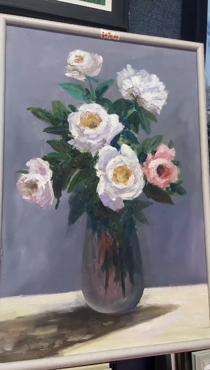 【闪购商品】油画110号 70*100 插花-手绘油画