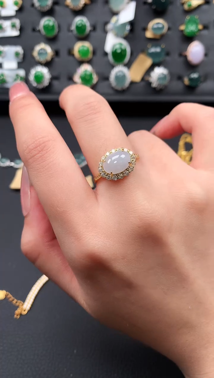 【闪购商品】翡翠戒指银S925镶嵌5614124