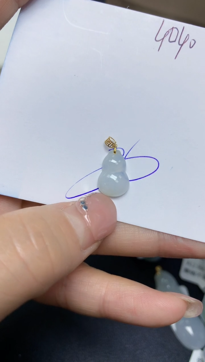 【闪购商品】翡翠挂件18K金镶嵌 天然翡翠A货