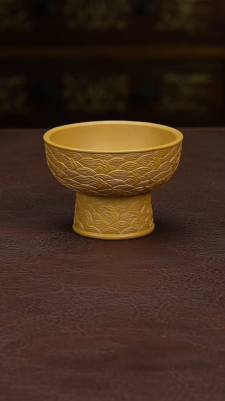 茶杯紫砂橘?金黄段主人杯