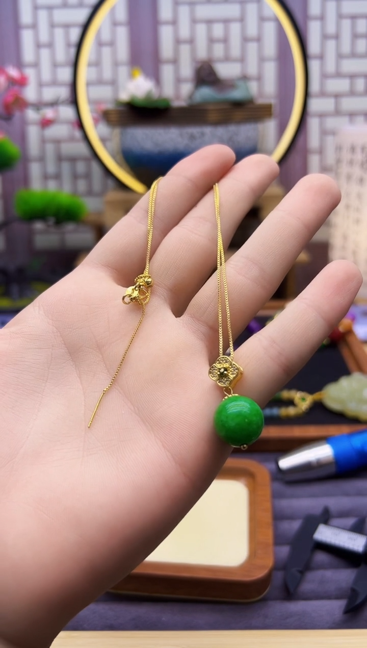 翡翠14K金镶嵌吊坠(赠链)D104