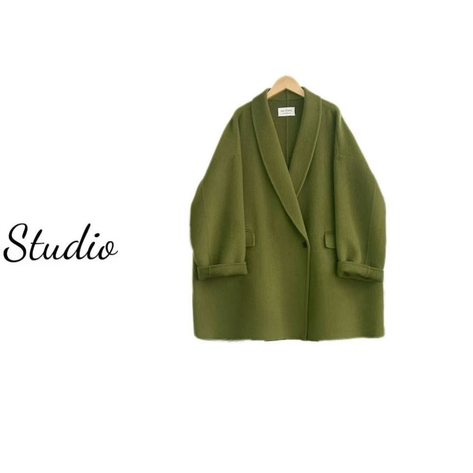 【短款大衣】极简风西服款复古青果领慵懒风外套