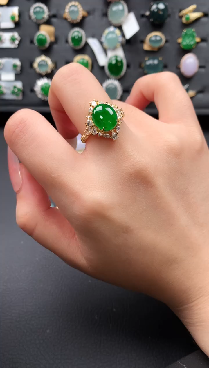 【闪购商品】翡翠戒指银S925镶嵌512412