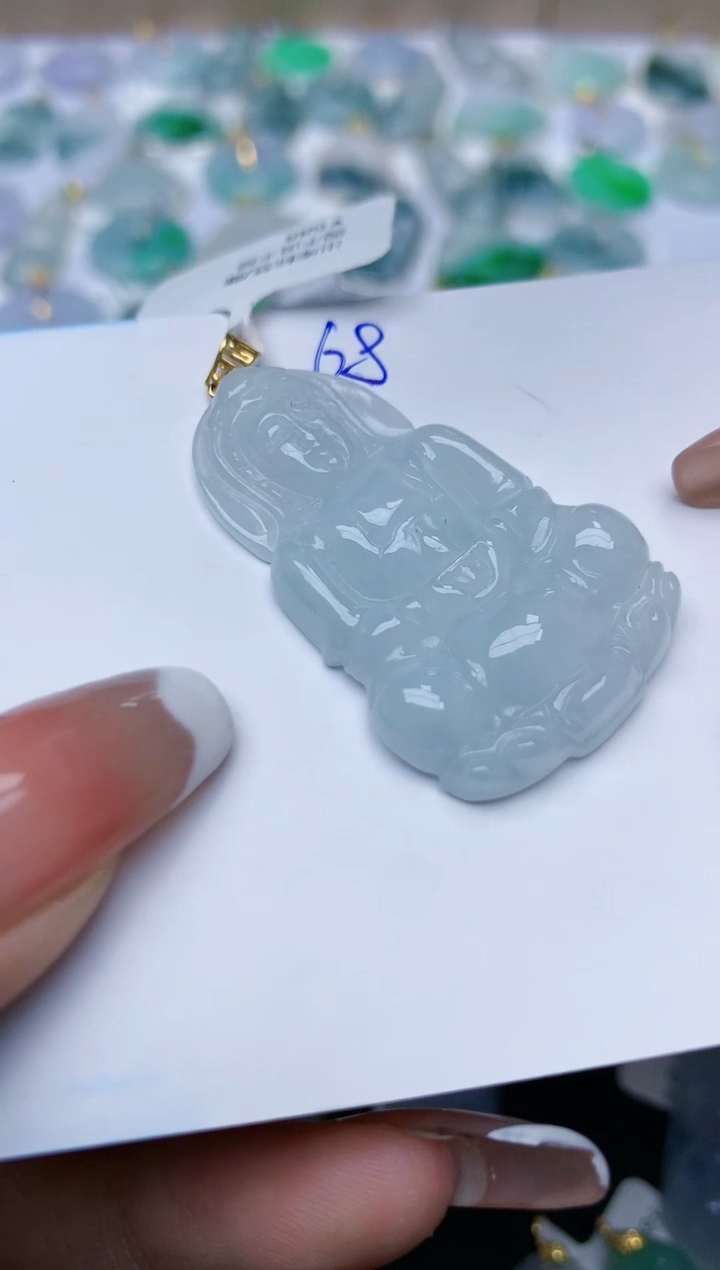 【闪购商品】翡翠颈饰18K金镶嵌天然翡翠A货    