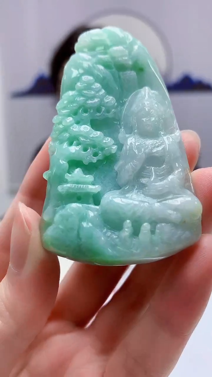 【闪购商品】定制翡翠未镶嵌4829zm-毛货挂件65观音