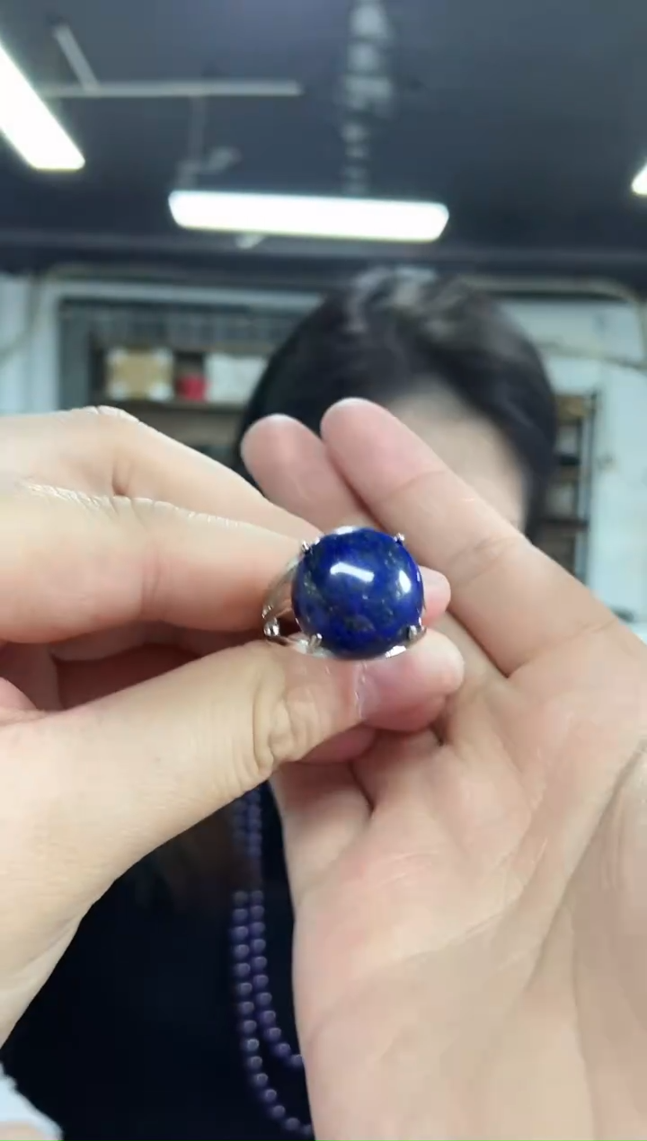 【闪购商品】青金石戒指未镶嵌多样性发其一颜色微差
