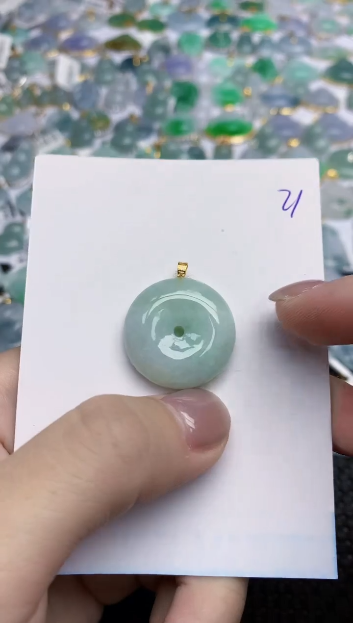 【闪购商品】翡翠颈饰18K金镶嵌天然翡翠A货