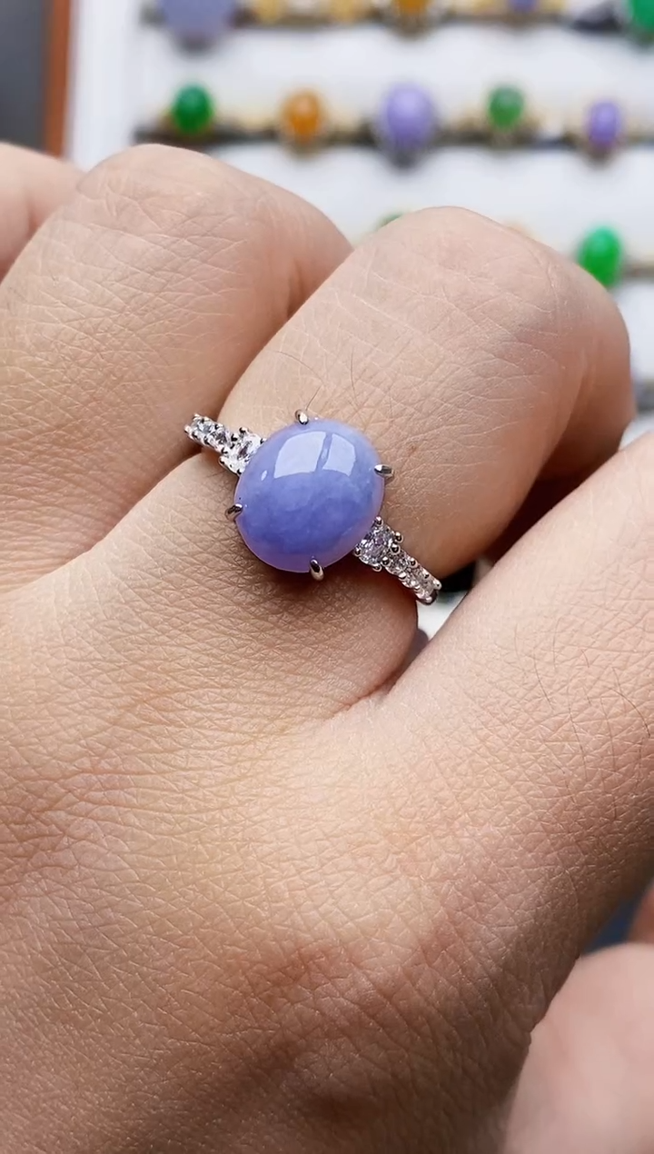 银S925镶嵌戒指翡翠3475