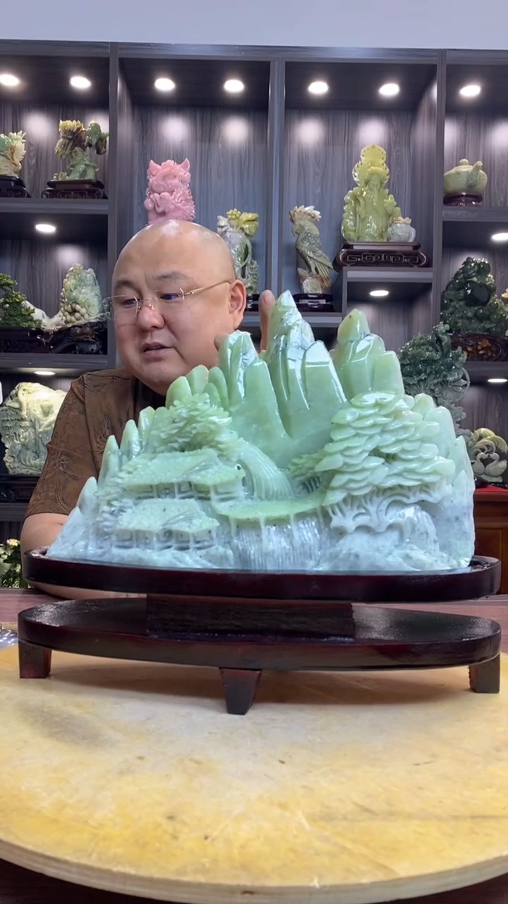 玉懂*惜玉岫岩料手工雕刻装饰摆件居家送礼一物一图精品摆件