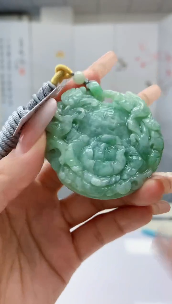 【闪购商品】定制翡翠未镶嵌1502lr-毛货挂件15