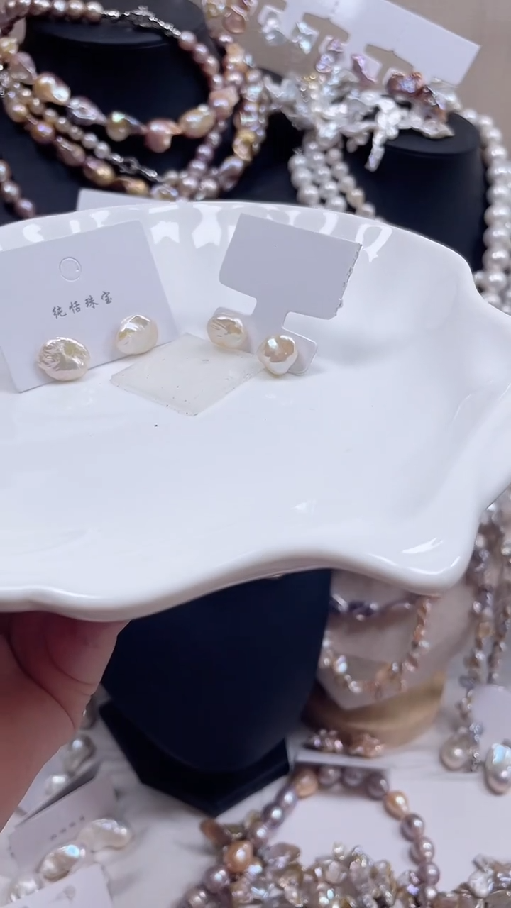 未镶嵌耳饰淡水珍珠【纯恬饰品】（多样性发货发一）