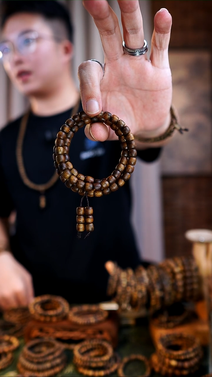 沉香手串鼓珠多圈沉香手串7mm 