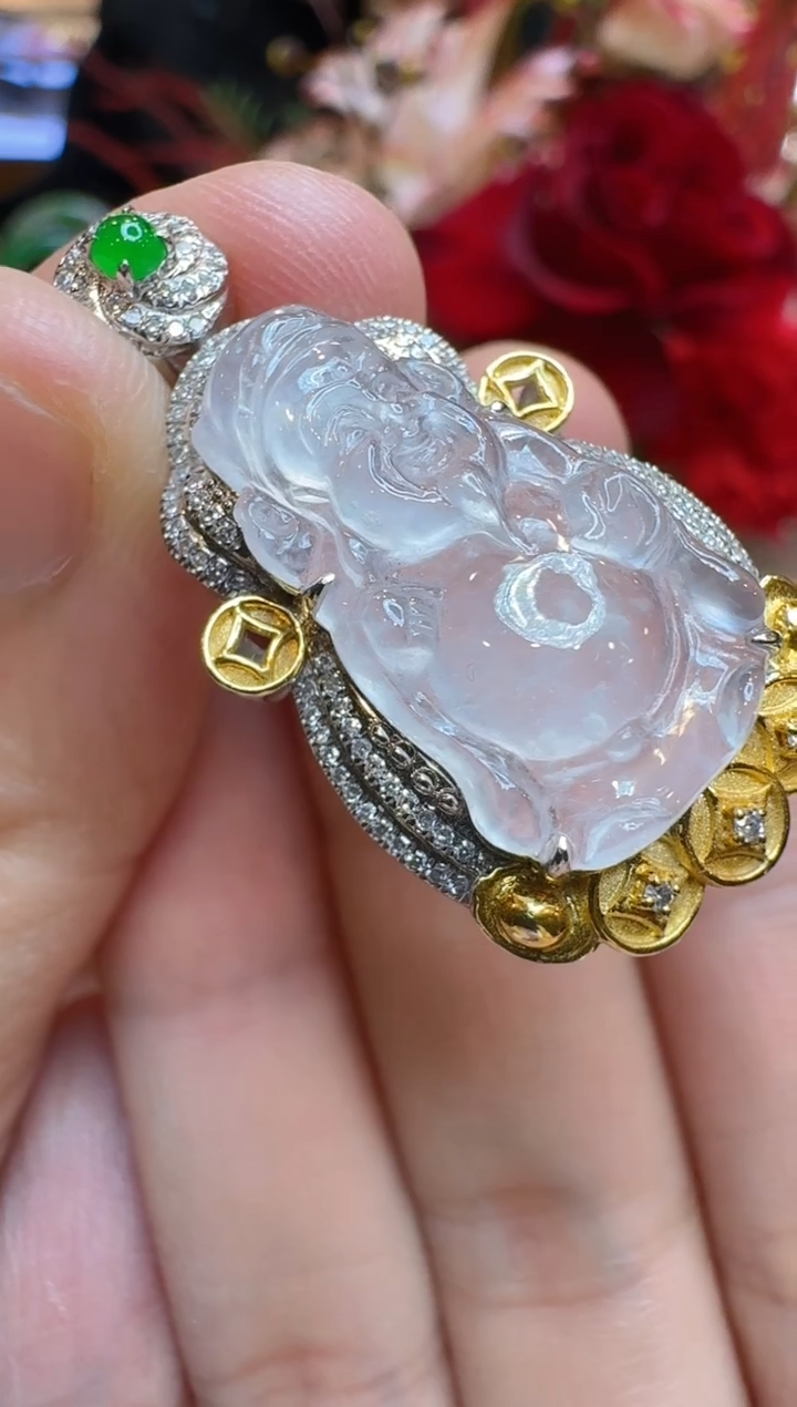 【闪购商品】翡翠吊坠(不含链)18K金镶嵌多样性团购发一件