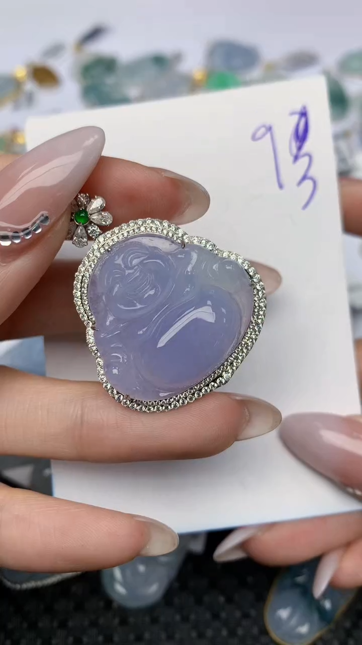 【闪购商品】翡翠颈饰18K金镶嵌天然翡翠a货