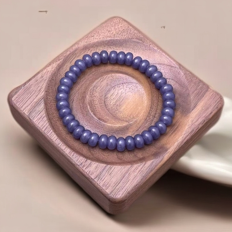 【佳玺精选】003 天然玉石 姻紫算盘珠8mm