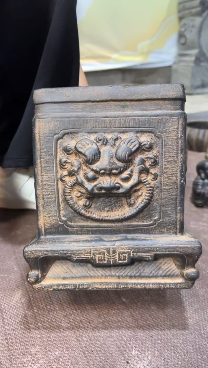 陶土【火山泥】虎头方墩