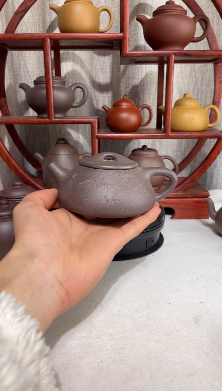 【闪购商品】紫砂茶壶台西底槽青手工泥景舟石瓢235cc