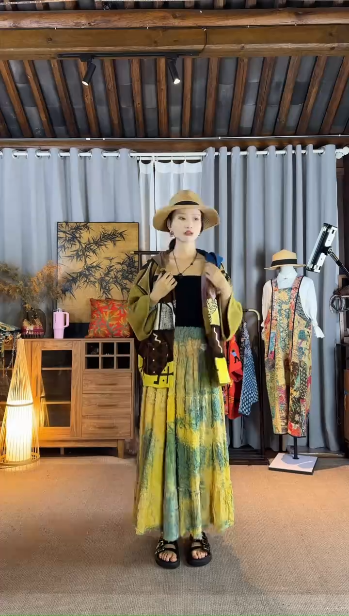 设计师款泥染彩绘帽衫外套