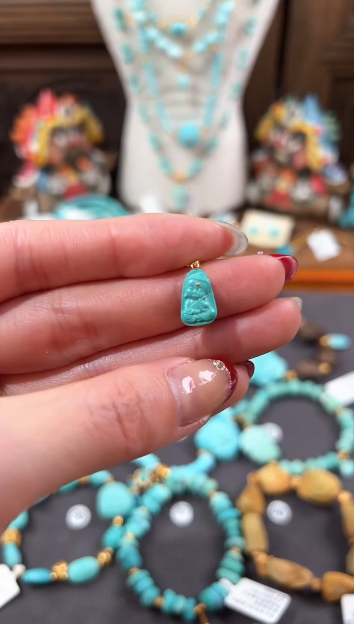 【闪购商品】绿松石提溜18K金镶嵌绿松石提溜