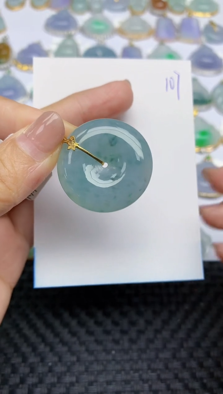 【闪购商品】翡翠颈饰18K金镶嵌天然A货翡翠 107