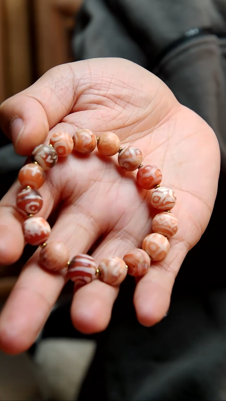 木手串老珠新做镶蚀手串