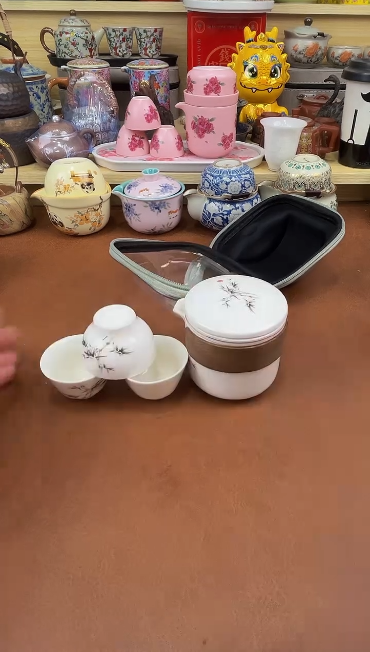陶瓷茶具摆件旅行套组