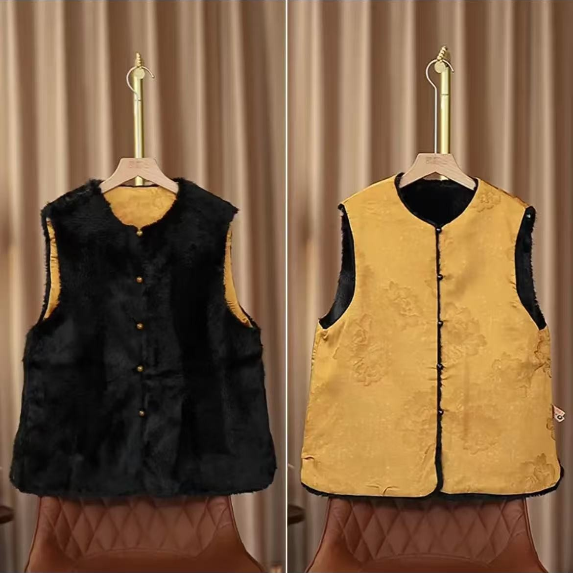 1763亦可马甲双面可穿妈妈装高贵新款妈妈装洋气时尚气质法式