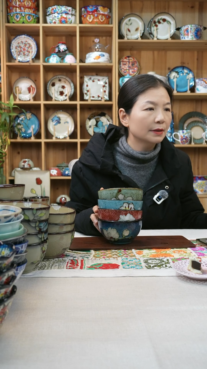 瓷片小可陶瓷四只米饭碗