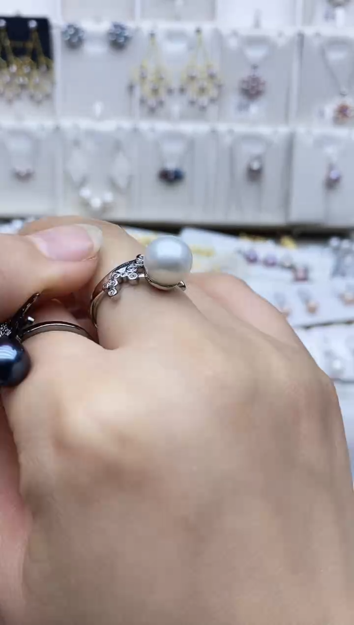 未镶嵌戒指淡水珍珠戒指